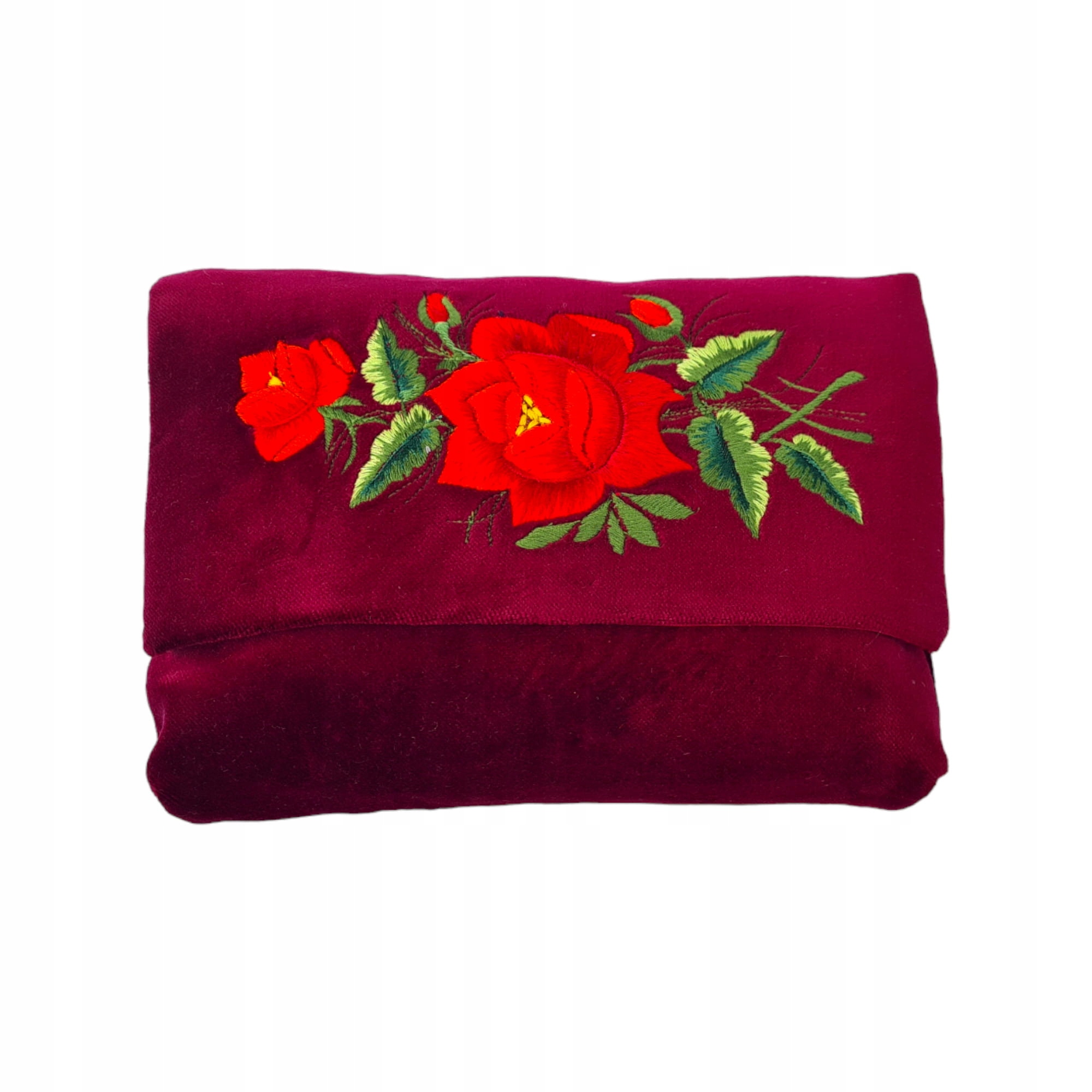 Bordó Psaníčko S Rybářskou Výšivkou Červená Růže