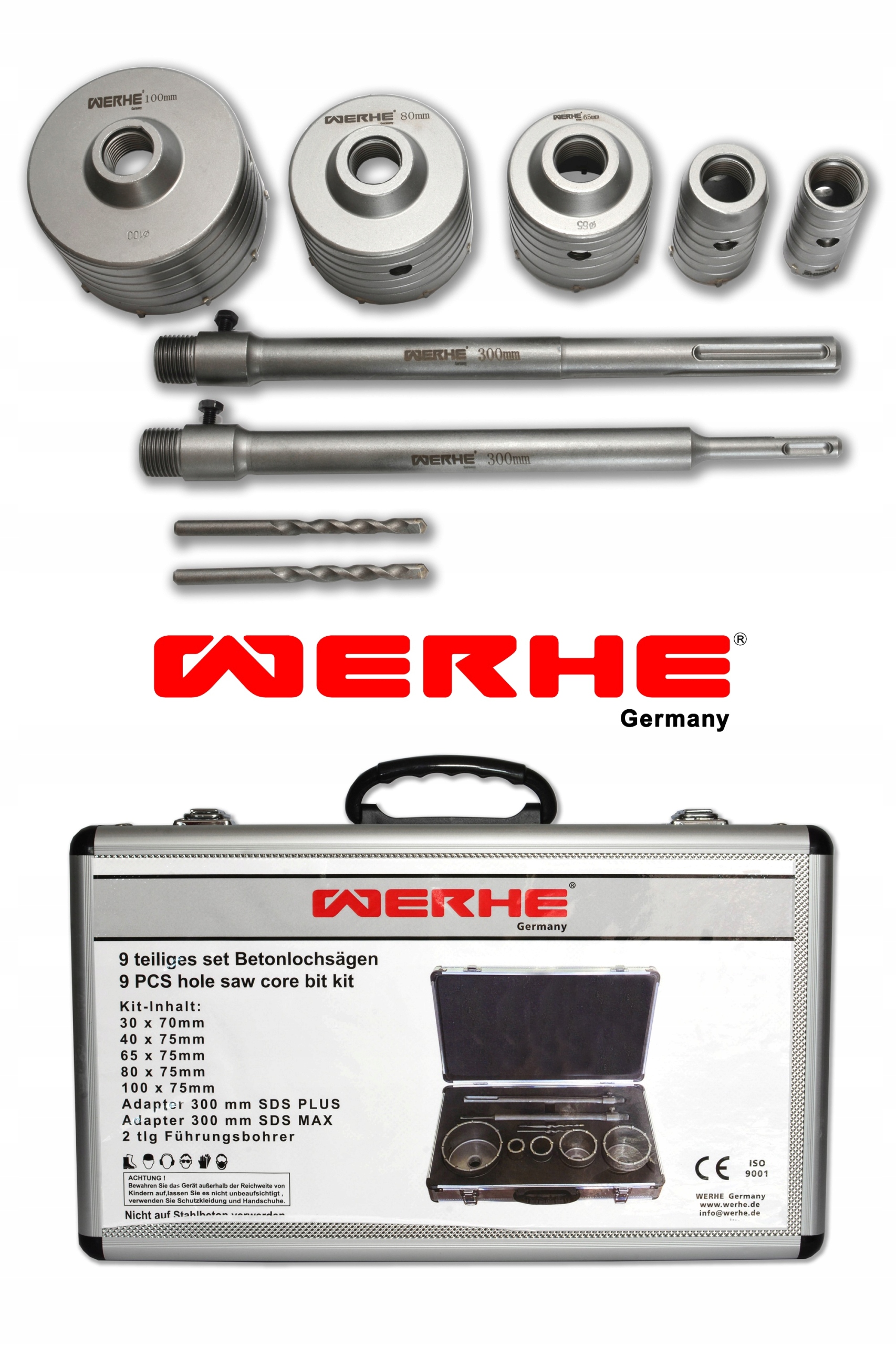 

Otwornice do betonu sds+/sds max-9elem.WERHE