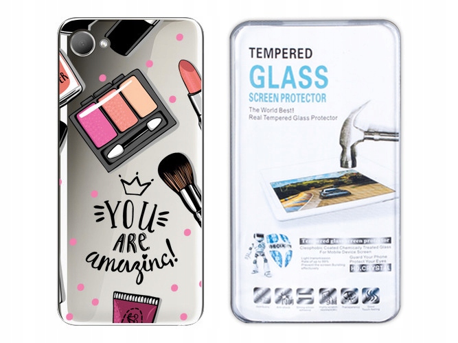 

Htc Desire 12 Etui Fashion Nadruk Pokrowiec +szkło