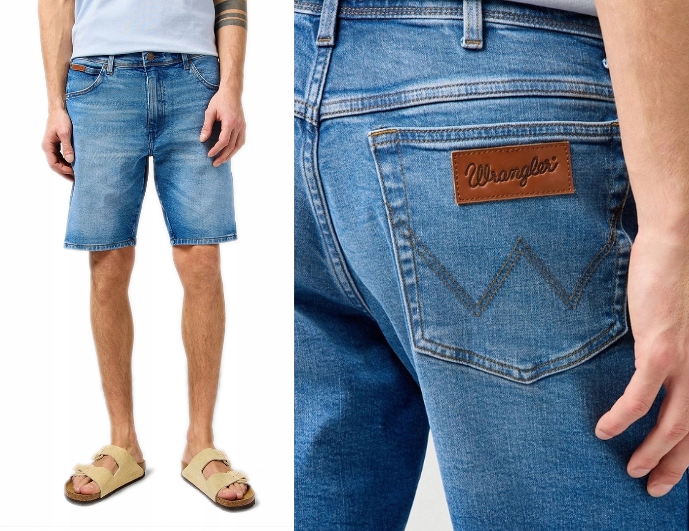 Wrangler Frontier pánské krátké kraťasy džínové šortky Wave W40