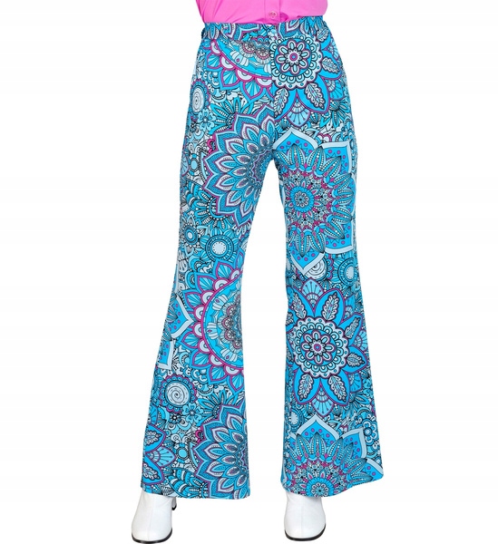Dámské kalhoty léta 60 70 modrá mandala S/m