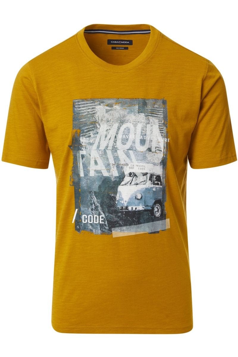 Casa Moda Tričko Tričko Velké Velikosti Hořčicové 4XL