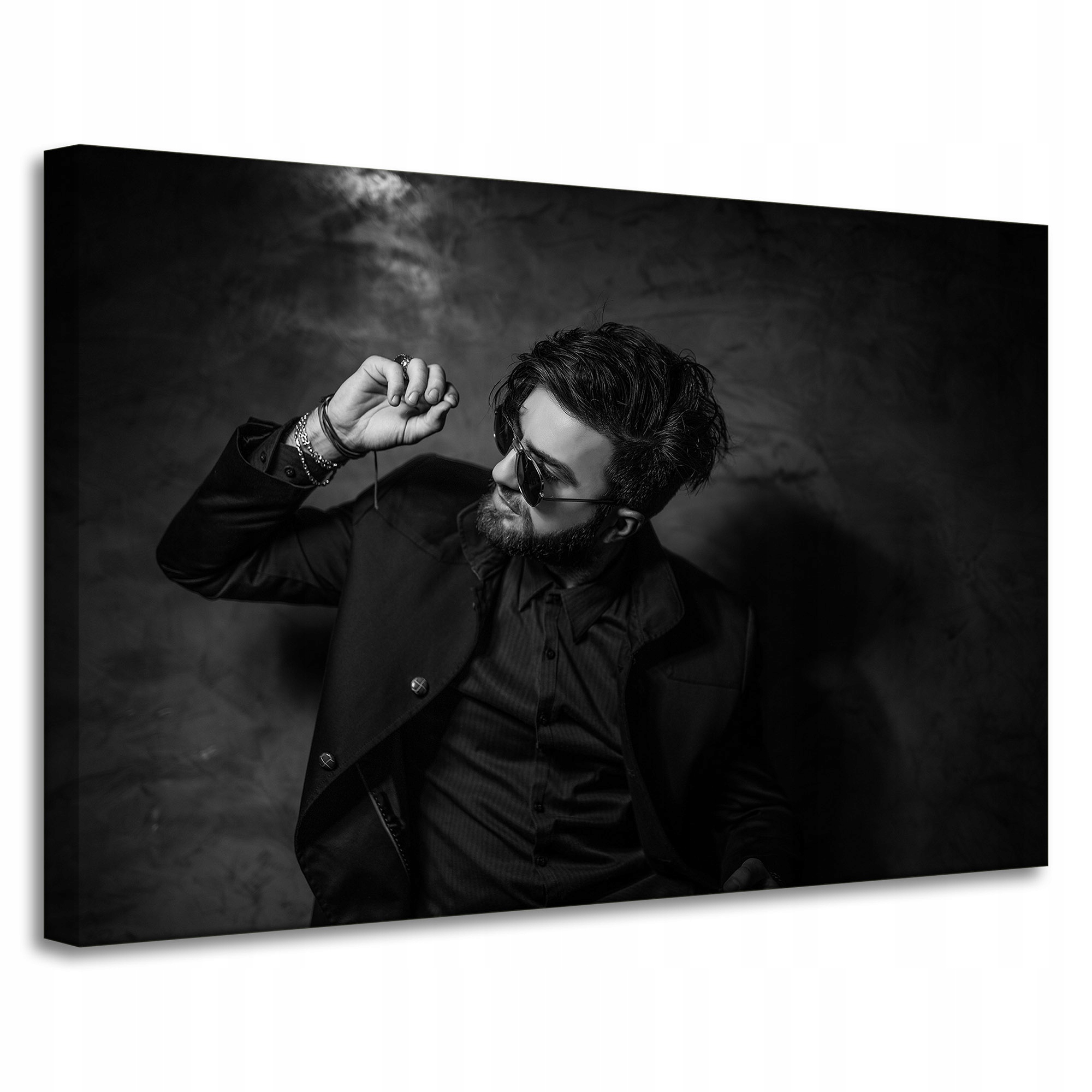 Obraz Canvas Černobílý Chlap v kabátě 90x60