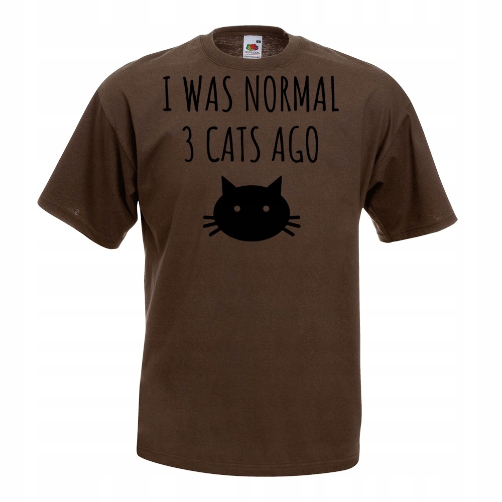 

Koszulka i was normal 3 cats ago XXL brązowa