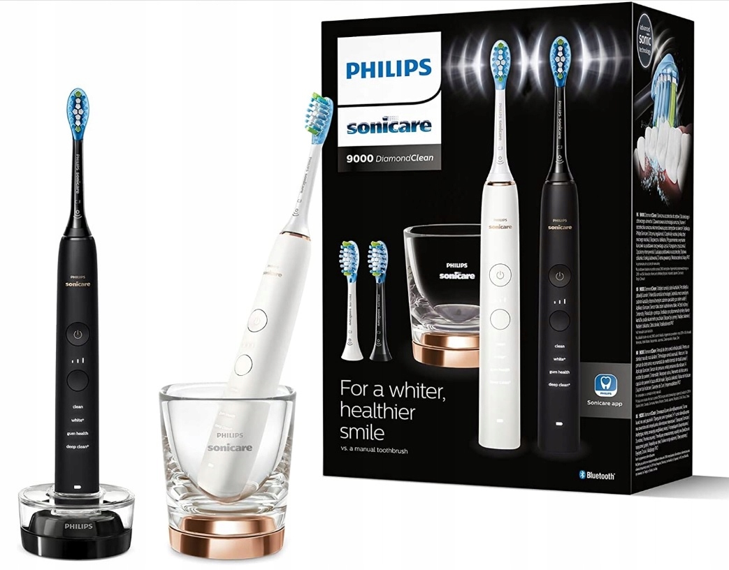 Zestaw 2szt szczoteczek Philips DiamondClean 9000 HX9914/61 2szt końcówek