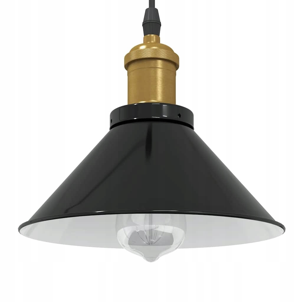 Závěsná Lampa S Nastavitelnou Výškou E27, Černý Kov. Sada 2 Ks.