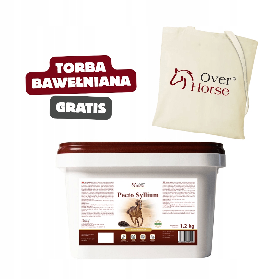 Suplement na odpiaszczanie koni PectoSyllium 1,2 kg torba Gratis!