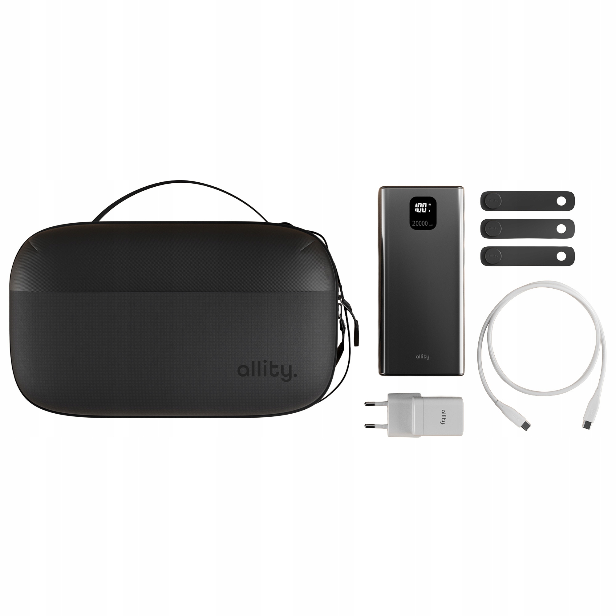 Zestaw 5w1 Organizer Podóżny Powerbank 20000mAh Ładowarka 20W Kabel Usb 60W