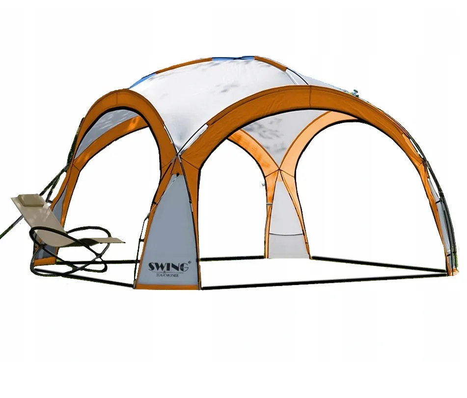 PAWILON NAMIOT OGRODOWY EVENTOWY MOSKITIERA XXL LED POMARAŃCZOWY ORANGE