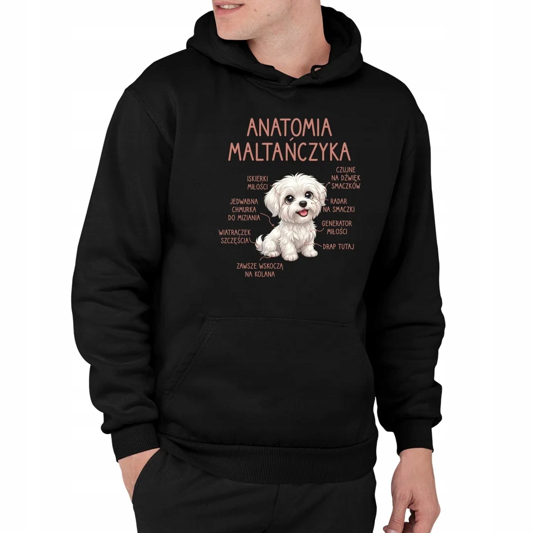 Pánská Mikina Dárek Pro Majitele Psa Anatomie maltézského masa Velikost L