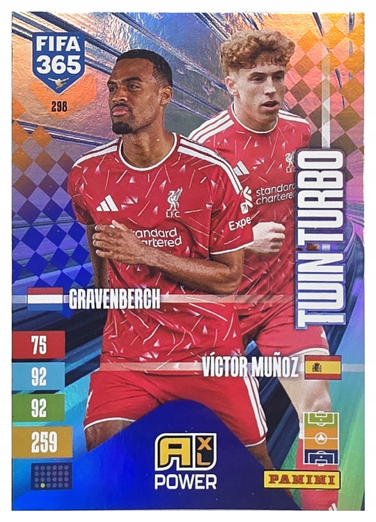 Karty Panini FIFA365 2027 Twin Turbo Liverpool 298 Gravenberch Munoz
