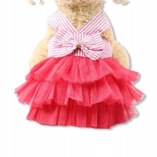 

Sukienka z falbanką z tiulu LILI Czerwony XL