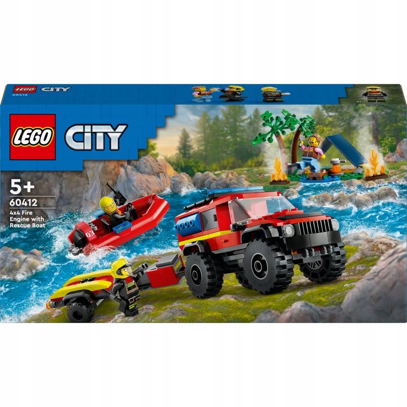 LEGO CITY 60412 TERENOWY WÓZ STRAŻACKI Z ŁODZIĄ