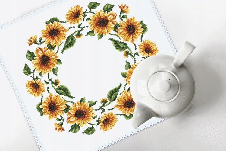 Vyšívací sada Ubrousek Slunečnice