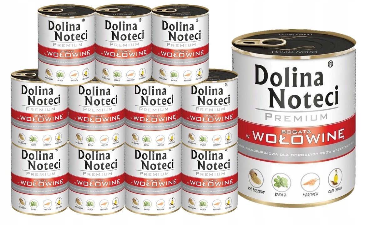 Dolina Noteci Premium vlhké krmivo pro psy bohaté na hovězí maso 12 x 800 g konzerva