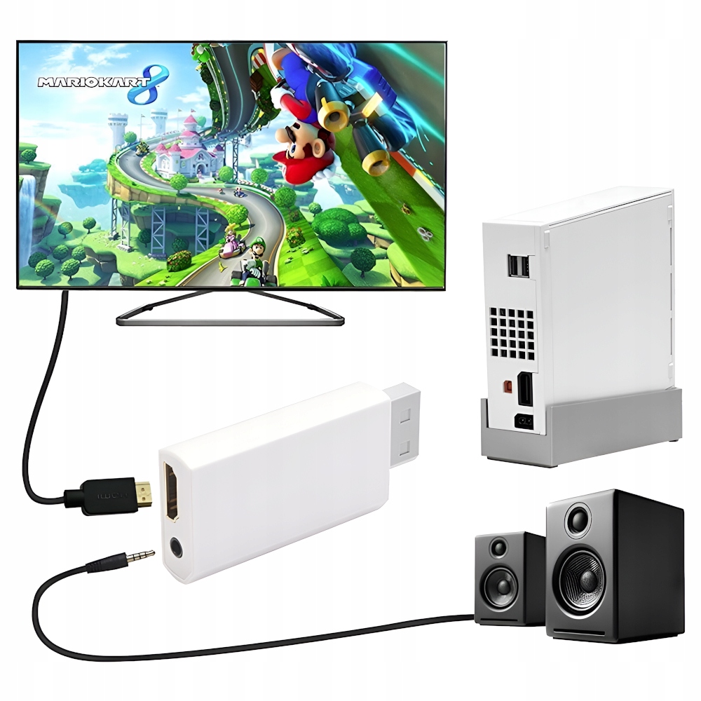 Adapter Wii Nintendo na HDMI + AUDIO AUX Konwerter Przejściówka Multi Out Producent Swiatkabli