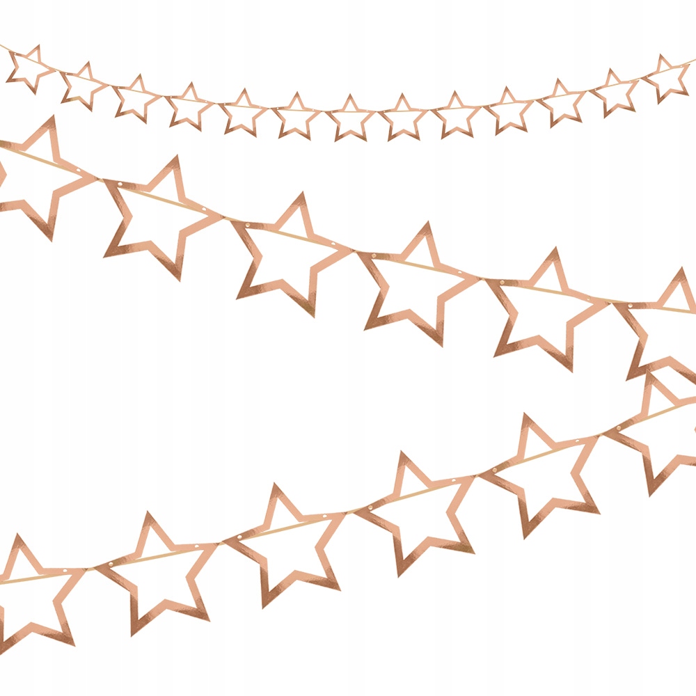 

Girlanda Ozdoba Wisząca Baner Gwiazdki Rose Gold