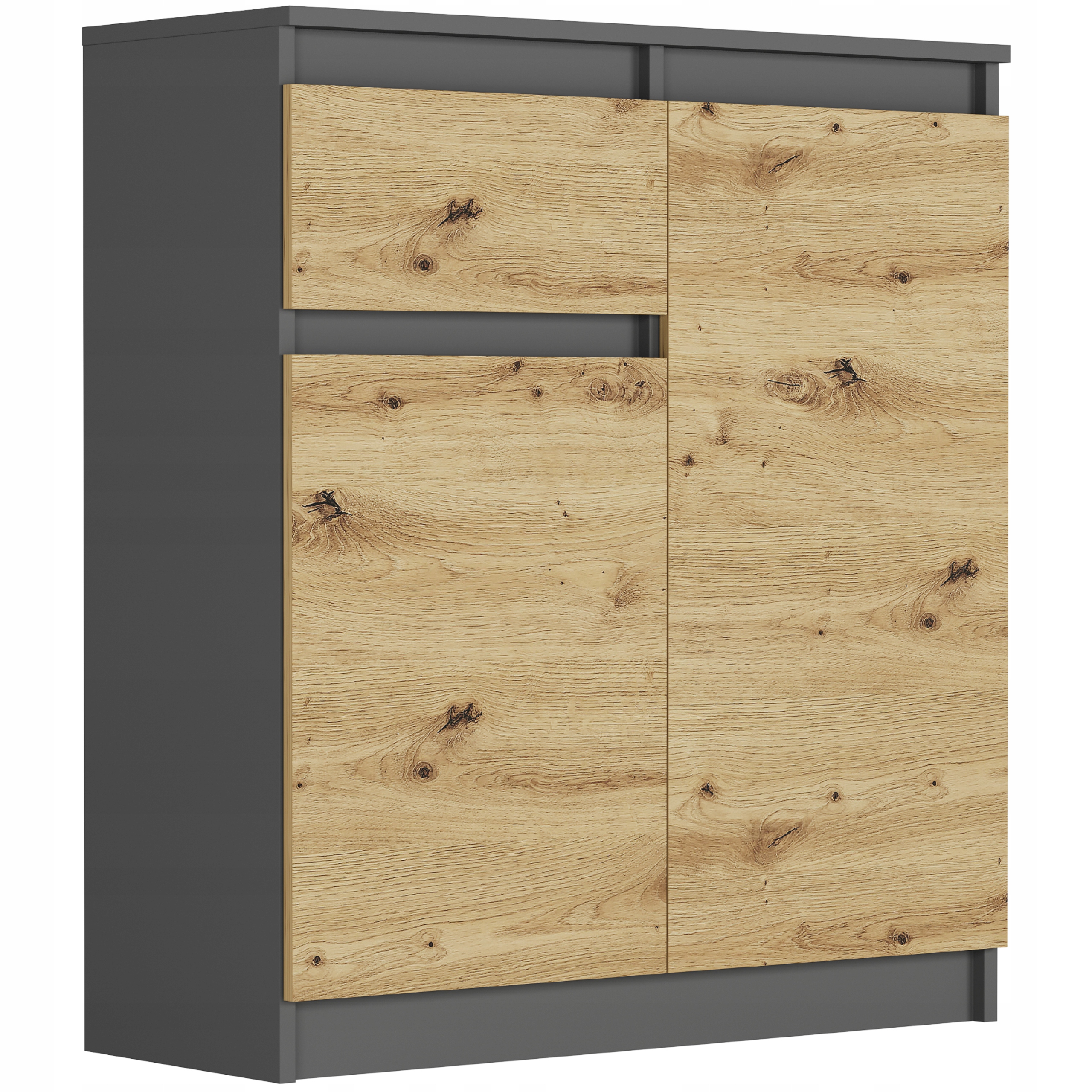 Komoda 98CM Bílá Skříňka 1 Šuplík Pl S-1 Antracit MIX Artisan