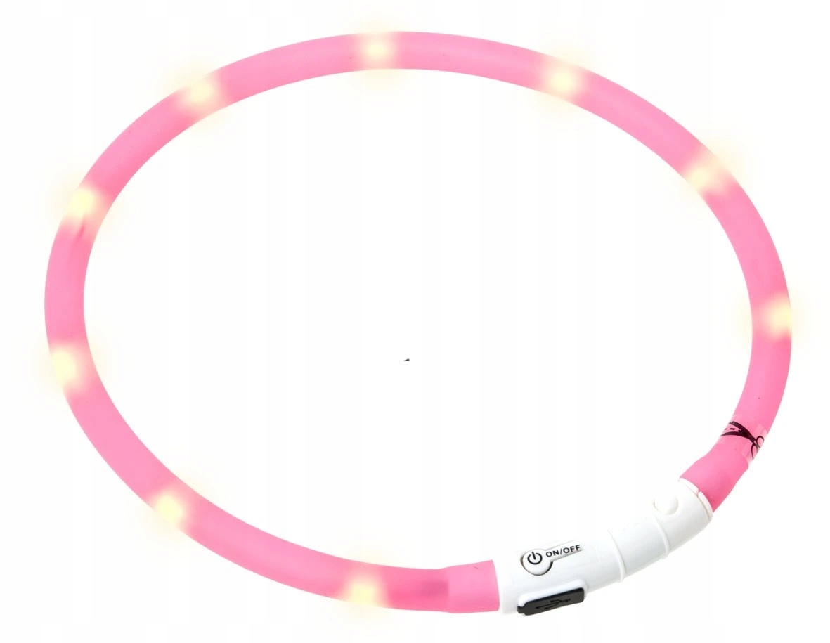 Levně Karlie Visiolight svíticí Led obojek pro psy 70 cm růžový