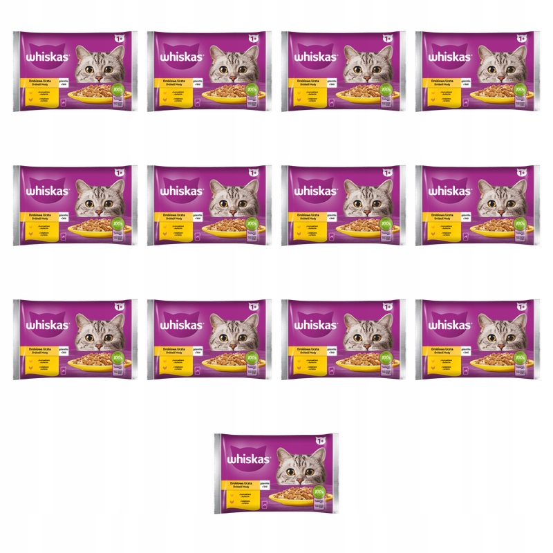 Whiskas Drůbeží hostina 1+ kuře a krůta 4x85 g X13