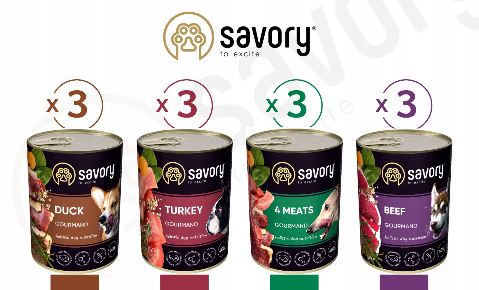 Savory mix chutí Vlhké krmivo 12x400g