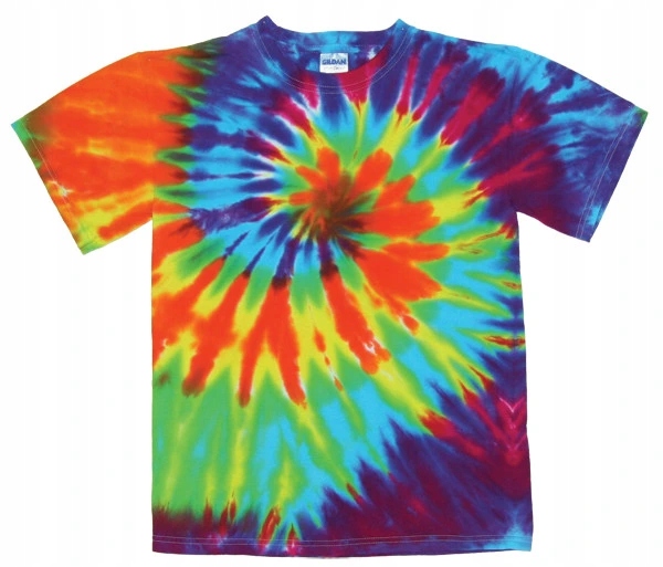 Tie Dye unisex batikované tričko Swirl Rainbow XXXL