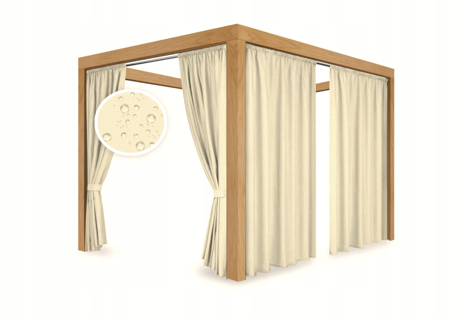 Zasłony ogrodowe tarasowe na tunel na karnisz do altany pergoli 155x220 Długość (m) 2.2