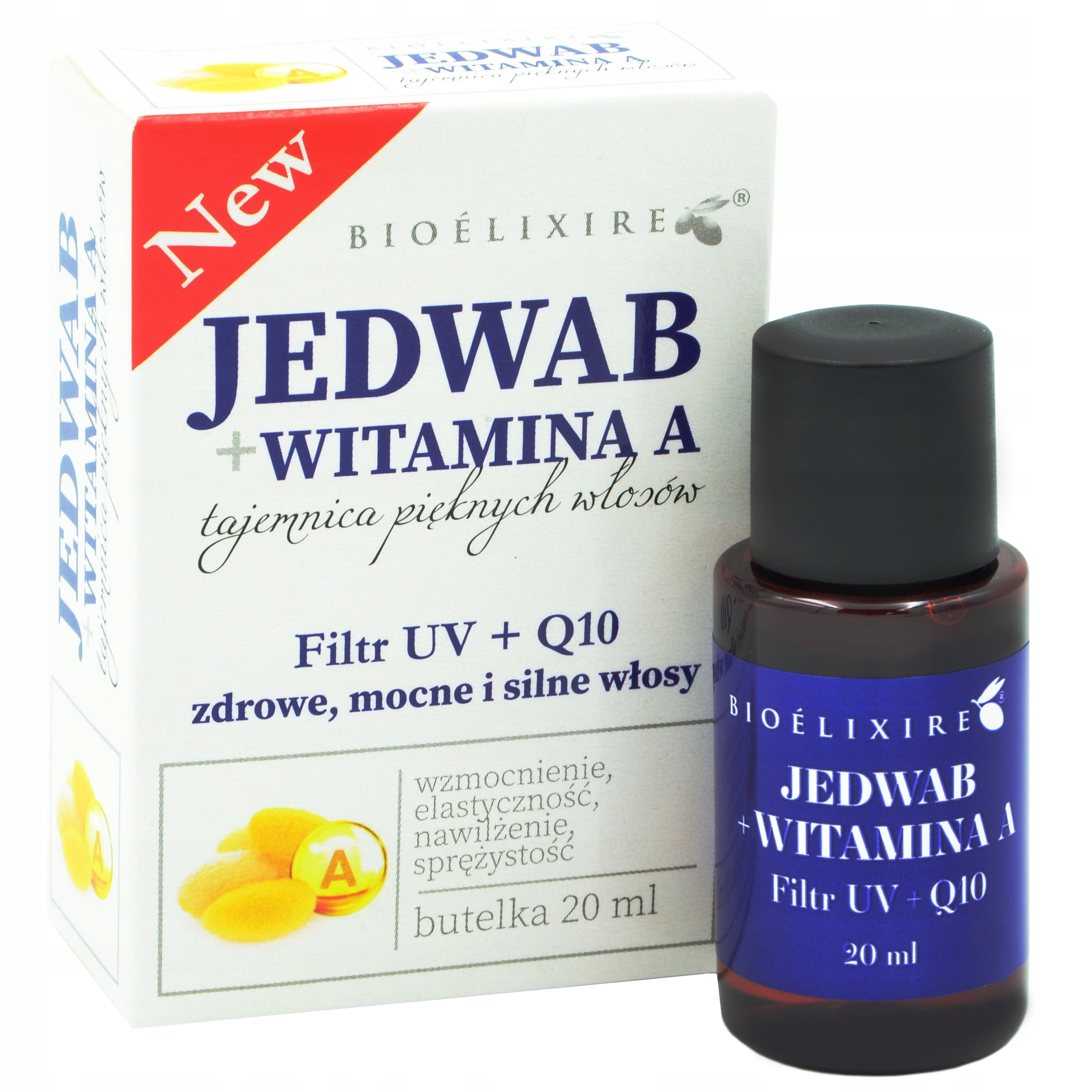 Bioelixire Jedwab z witaminą A włosy suche 20ml
