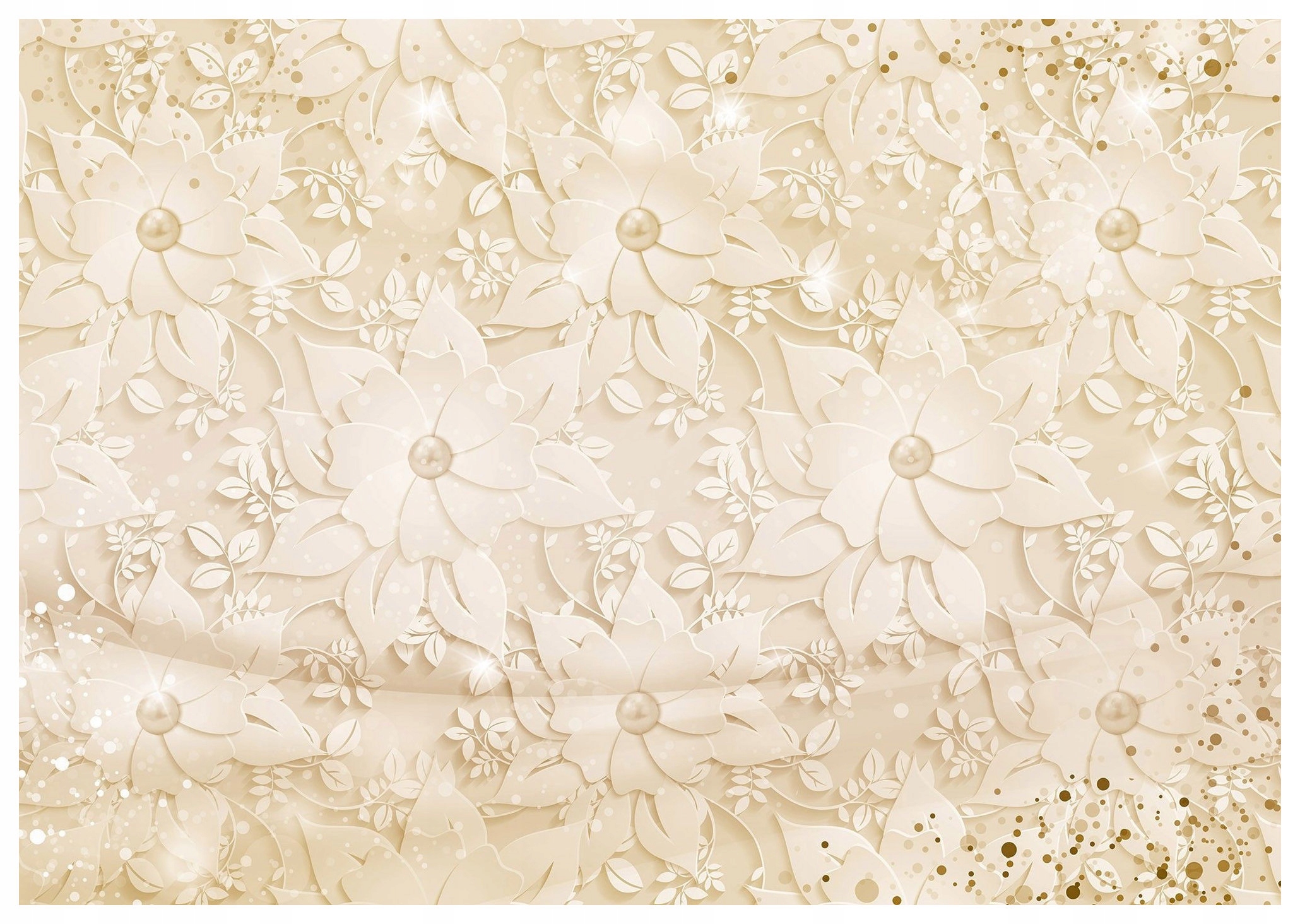 Fototapeta Květinová flízová Vintage Zlaté akcenty Elegance 208x146 lepidlo