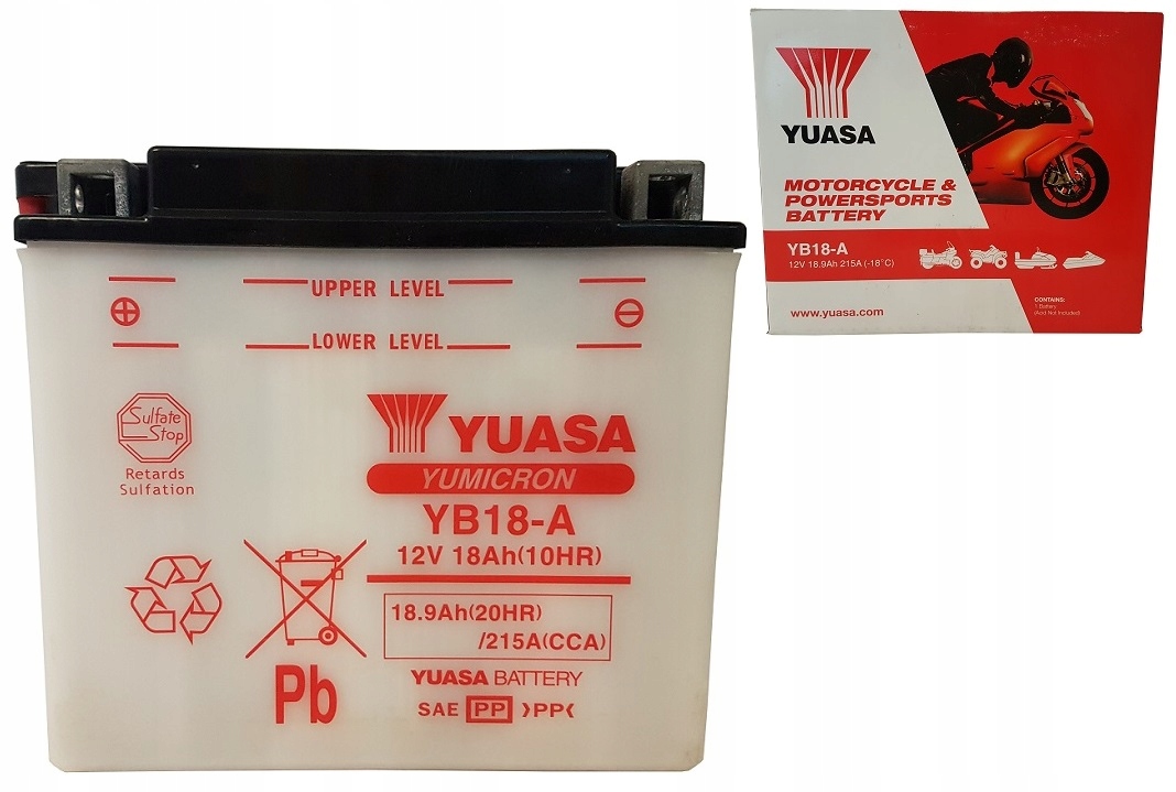 AKUMULATOR MOTOCYKLOWY YUASA YB18-A 12V 18Ah 215A HONDA ARCTIC CAT