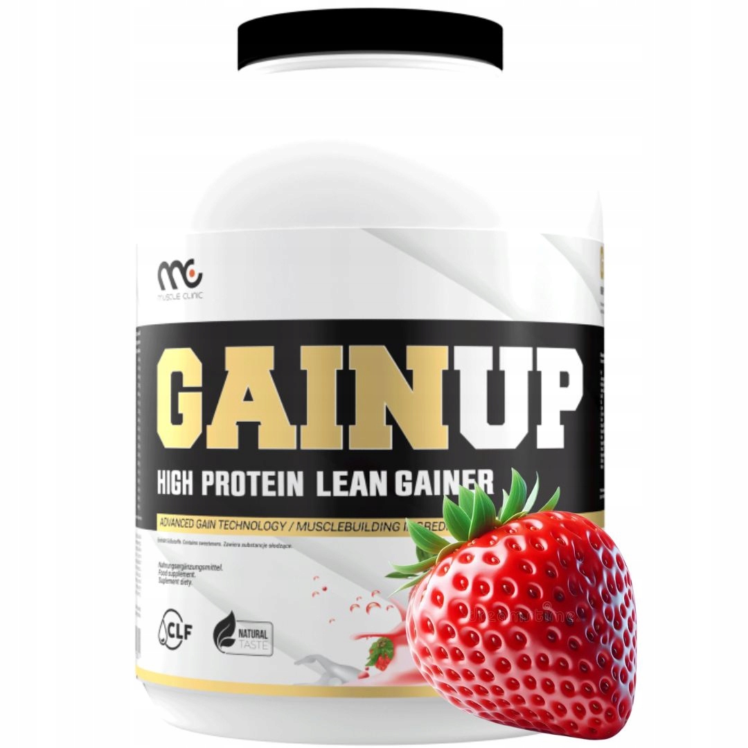 Muscle Clinic GainUP 3000 g jahoda masový gainer sacharidy bílkoviny hmotnost