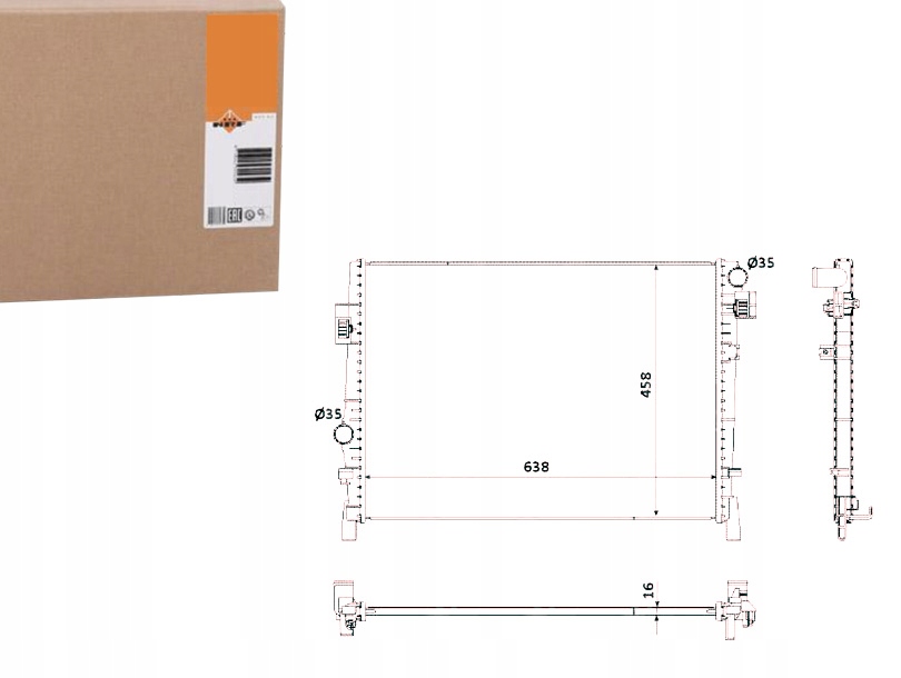 РАДІАТОР DODGE ДЖОУРНЕЙ 2.0crd- 2.7- 2.4 08-