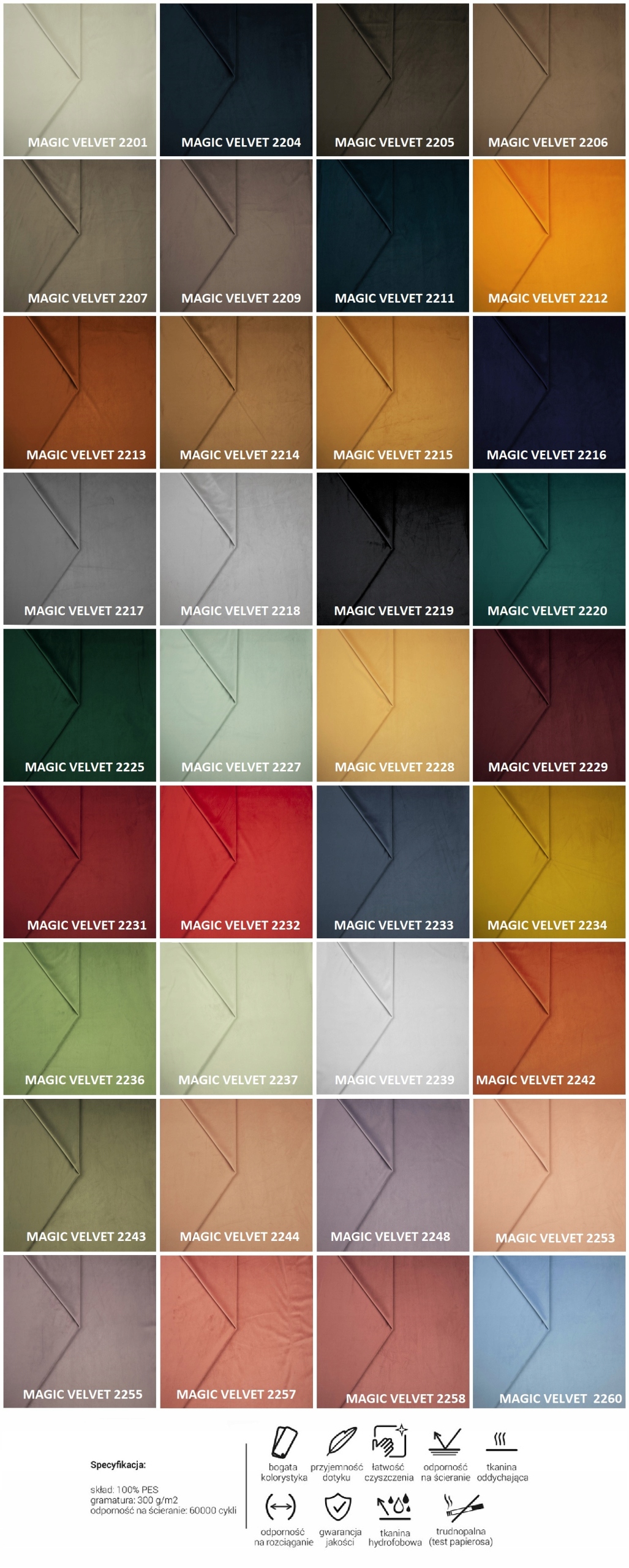 Zestaw 8 krzeseł tapicerowane Glamour pikowane M65 Głębokość mebla 69 cm