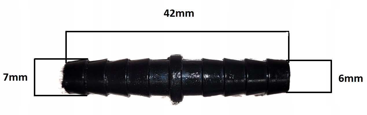 1x ZŁĄCZKA ŁĄCZNIK DWÓJNIK PLASTIKOWY DO WĘŻY 6X6