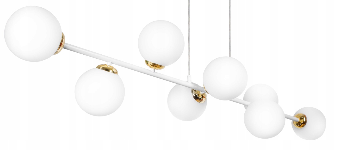

Lampa Wisząca Sufitowa Żyrandol Złota Biała Kule