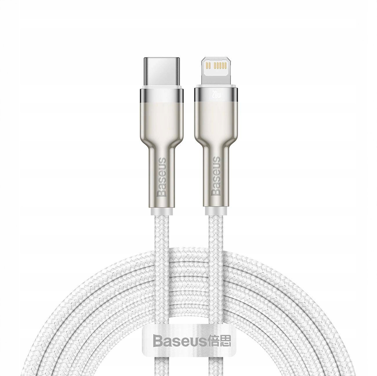 Kabel Baseus Cafule Series Metal Data Usb-C Lightning 20W Pd 2 M Biały