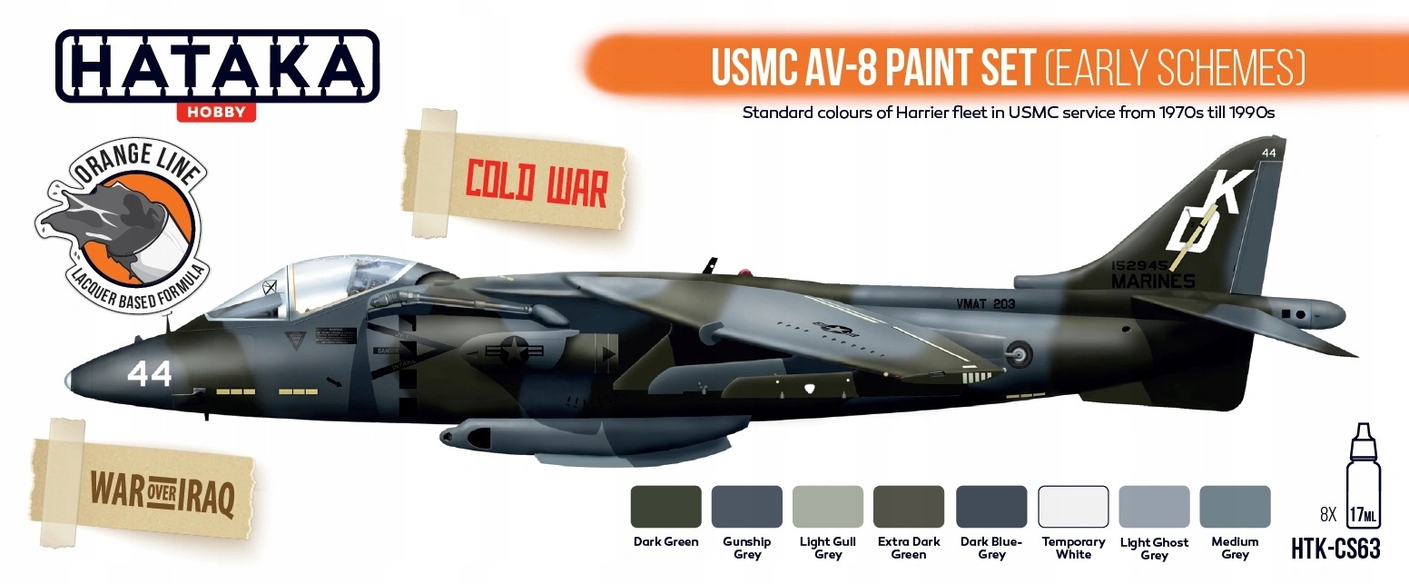 Hataka CS63 Sada barev Usmc AV-8 raná schémata 8x17 ml