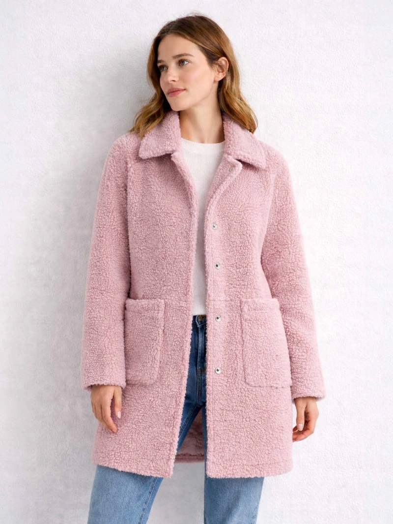 Bunda S Beránkem 5M3239 Růžová L (40)