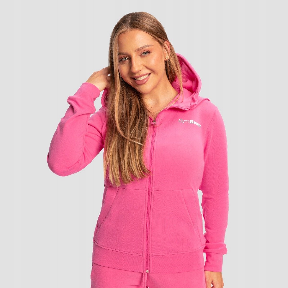 GymBeam Damska bluza z kapturem Zip Up Limitless Dragonfruit L