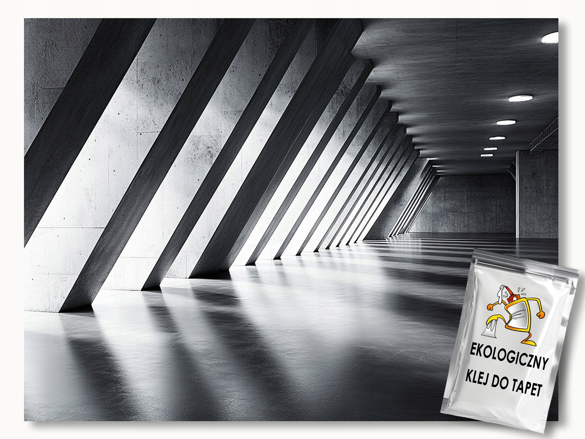 Fototapeta Flizelina Chodba Hala Beton 3D Šedá Hloubka 368x254 130g