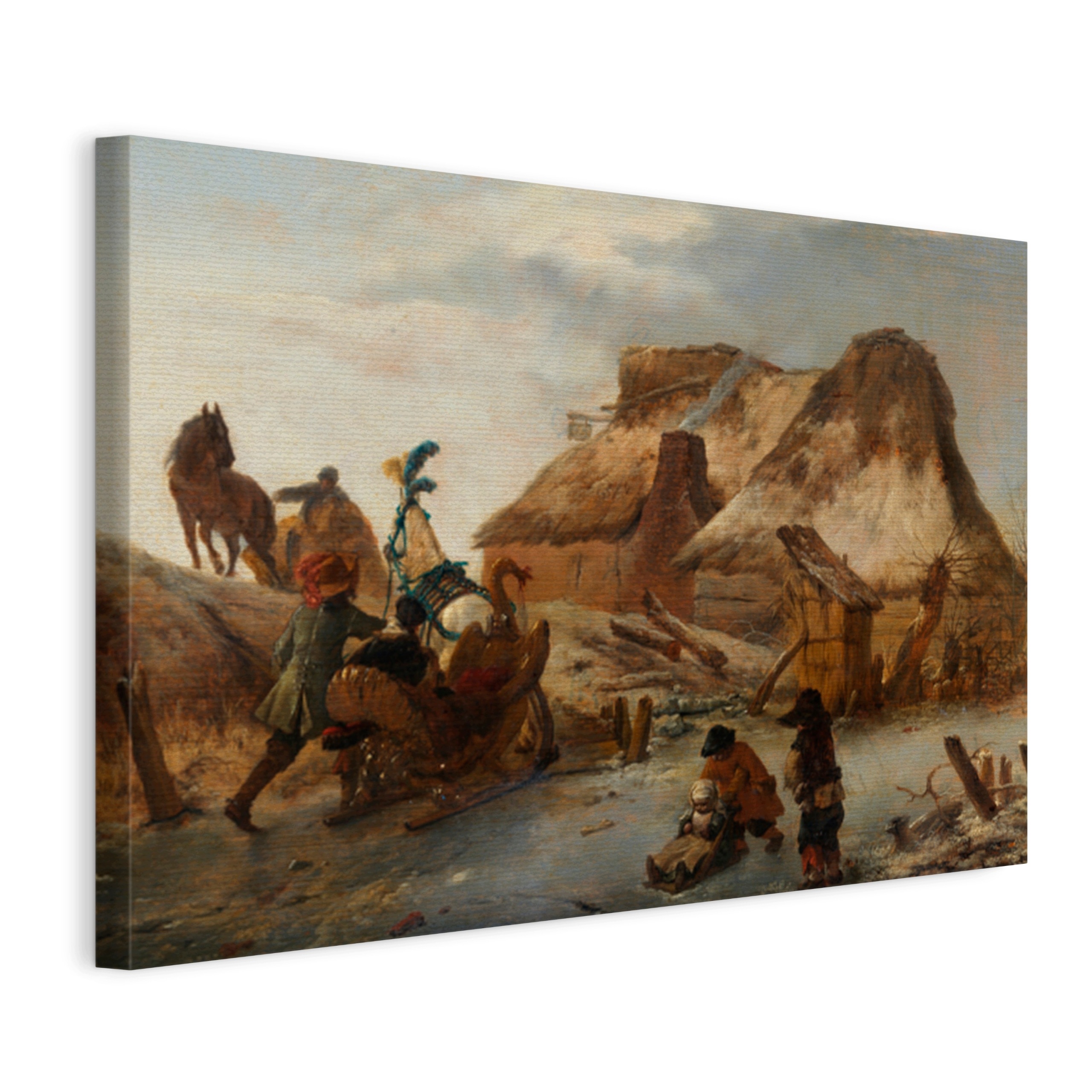 Obraz Na Plátně Philips Wouwerman Sáně Šlechtica Na Ledu 100x70