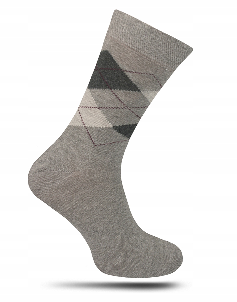 

Szare Męskie Skarpetki w Romby Kings - 44-47