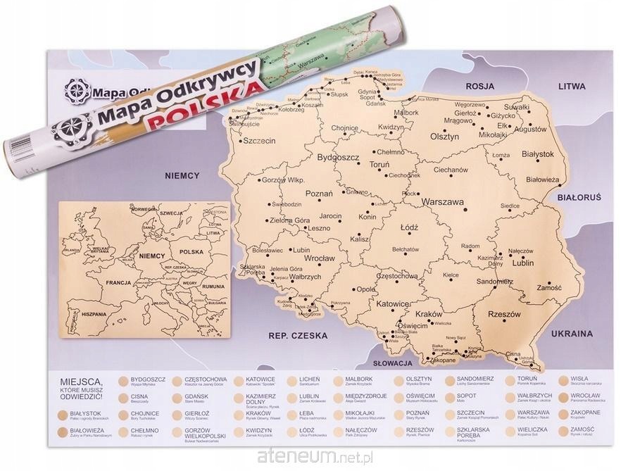 Mapa objevitele – Polsko – vylepšená stírací los