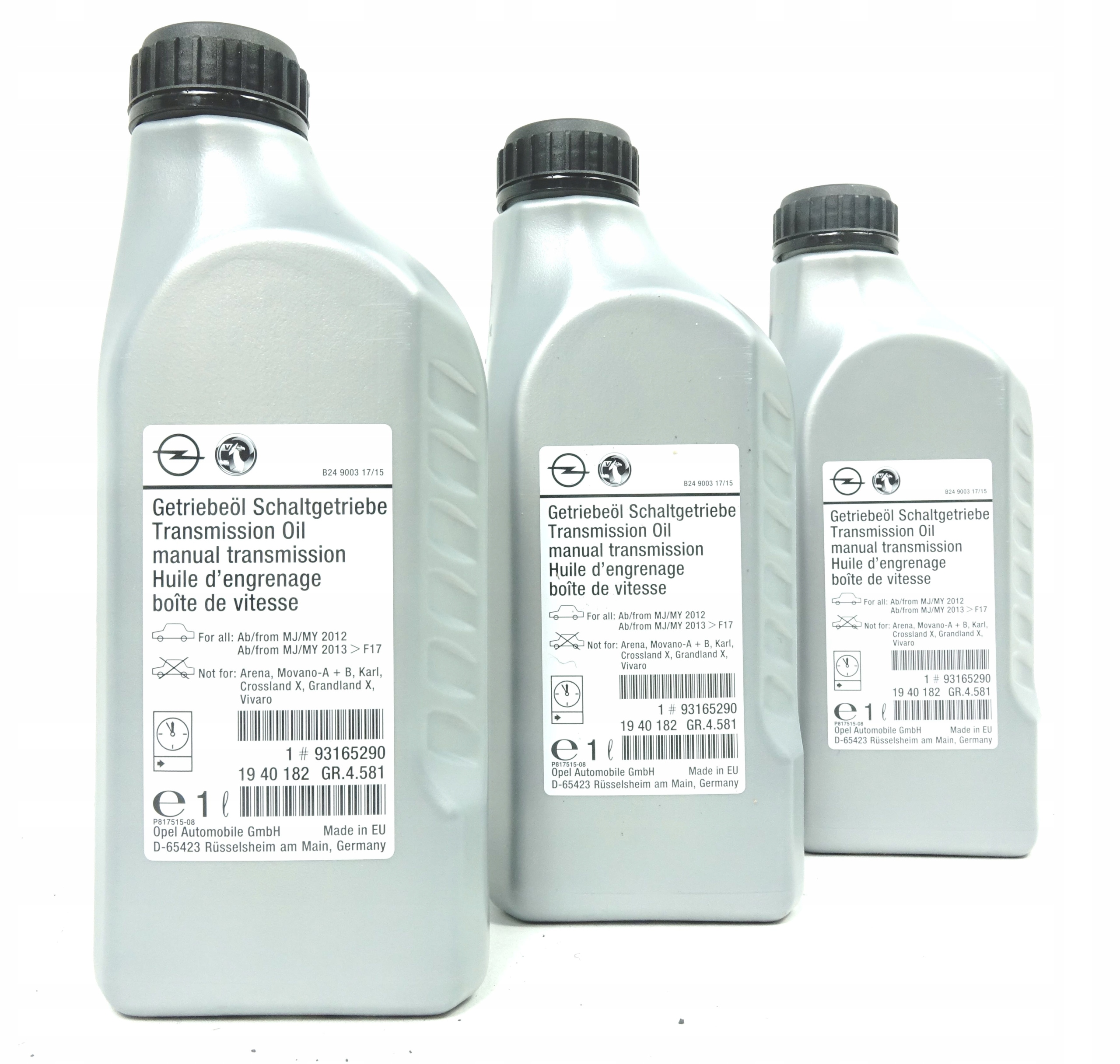 Olej przekładniowy Opel 75W85 do skrzyni biegów 93165290 1940182 Oe 3 szt