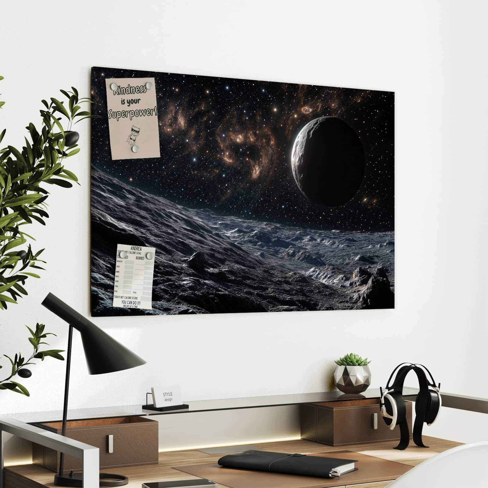 Magnetická tabule Vesmírný krajina 90 × 60 cm