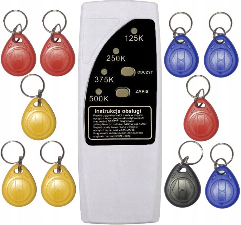 Kopiarka Programator Duplikator Czytnik RFID + 10 breloków 125 kHz UNIQUE