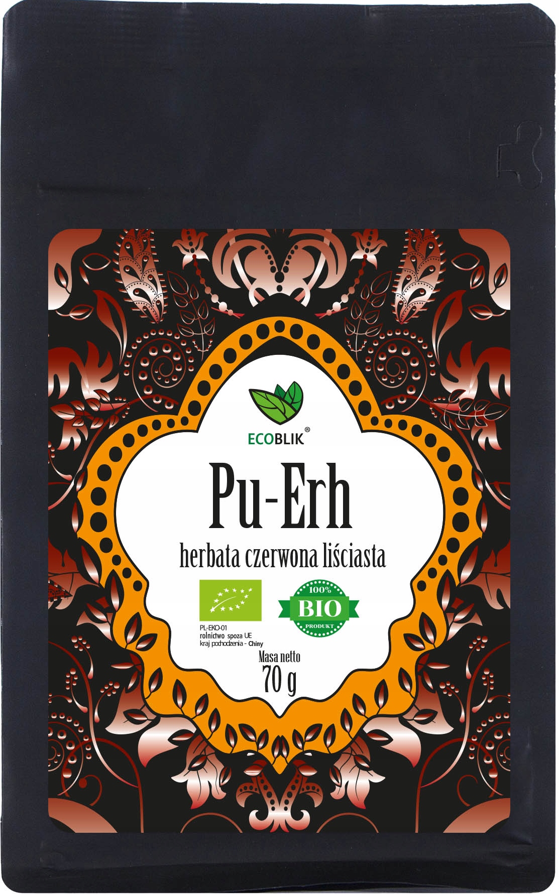 Čaj Červený Listový Pu Erh Bio 70 g Ecoblik