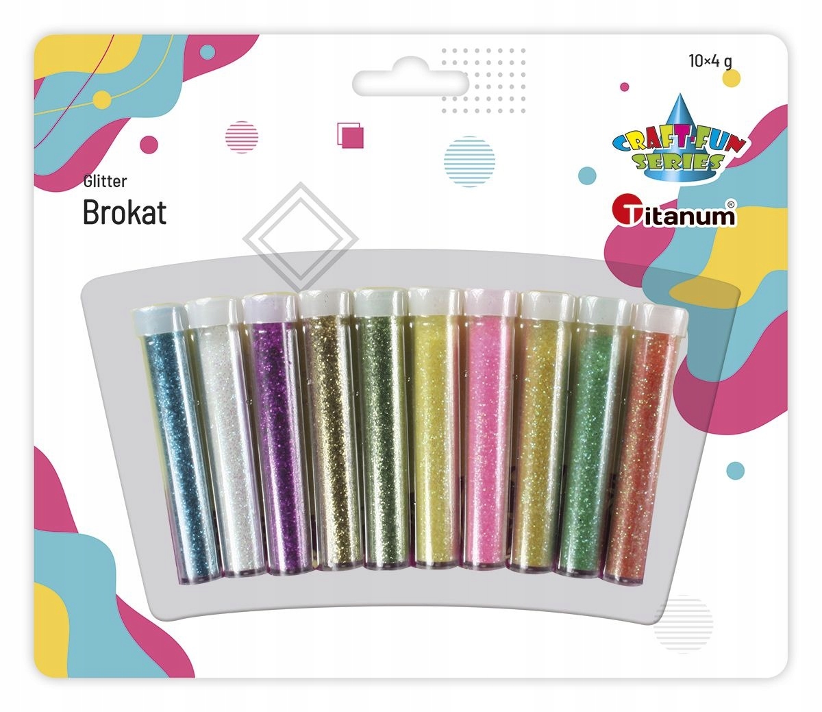 Brokat 10 kolorów x 4g tęczowe kolory Titanum