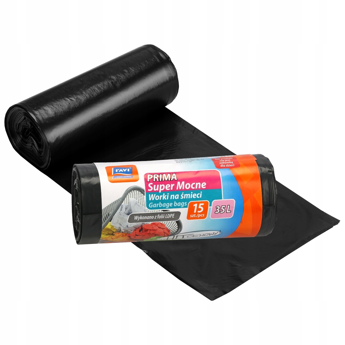 

Worki na śmieci Prima Ldpe 35l 15 szt. czarne