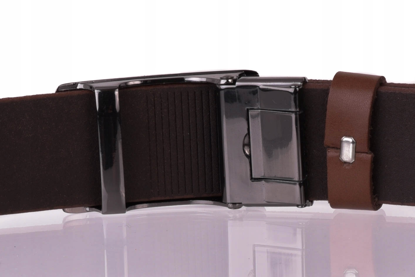 SKÓRZANY Pasek AUTOMAT garnitur jeans BRĄZ Płeć mężczyzna